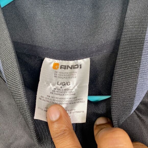 Vintage Y2k And1 Jacket Mens Size Large Black Full Zip Athletic Basketball Mix - Picture 5 of 8